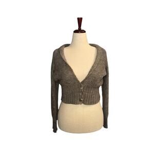 Fioreblu women’s brown crop wool alpaca mohair made in Italy sweater sz M